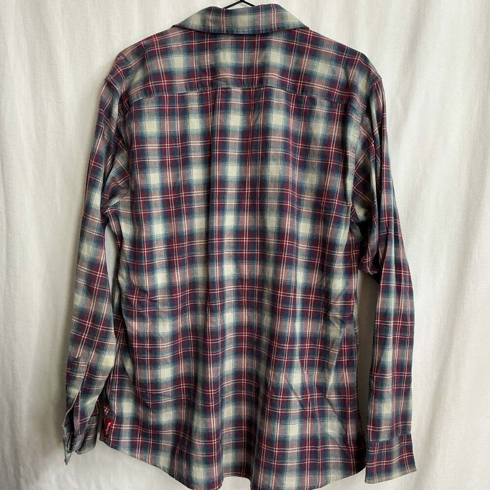 Wrangler Red Blue Plaid Western Long Sleeve Shirt Large - Picture 4 of 6